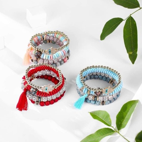 New Baoqin Boho Beaded Bracelets for Women - Charm Stackable Multilayer … - Picture 9 of 11